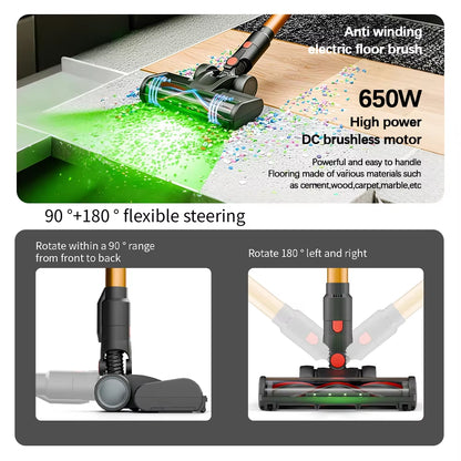 V22 Cordless Vacuum Cleaner 650W 55000PA Home Appliance Handheld Vacuum Cleaner Cleaning Supplies Removable Battery