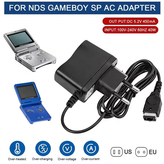 AC Charger Adapter for Nintendo DS NDS GBA SP Gameboy Advance SP Power Supply Charging Cable EU US Plug for Nintendo Accessories