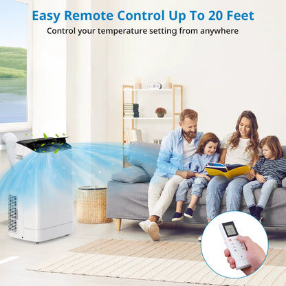 14000 BTU Portable Air Conditioner with 3-in-1 Functionality, Remote Control, and Window Mount Kit - Energy Efficient Home Cooling Solution