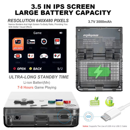 Miyoo Mini plus Retro Handheld Console, 3.5'' IPS Screen, Linux Open Source Gaming Device