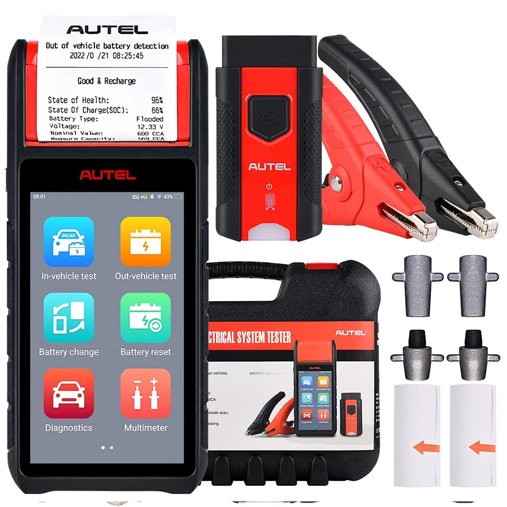  Maxibas BT608E Car Battery Tester Scanner 12V 24V 100-3000 CCA Battery Analyzer All System Diagnostic Battery Registration Tool