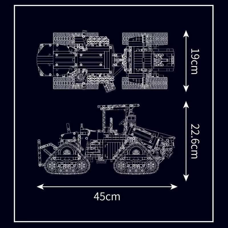 Mould King 18020 Technical Car Toys the APP RC MOC-35270 Pneumatic Crawler Tractor Building Block Brick Kids Christmas Gift