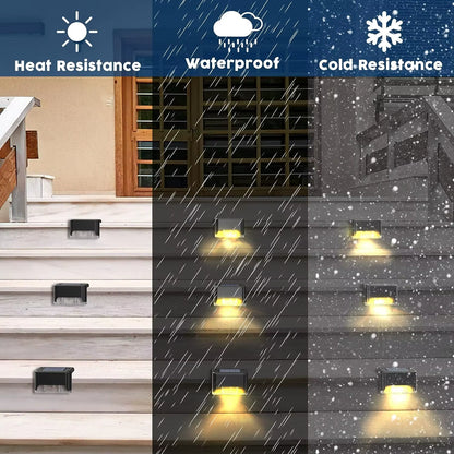 16-Pack Outdoor Solar Deck Lamp for Outdoor Stairs, Steps, Fences, Yards, Patios and Paths LED Light (Warm White)