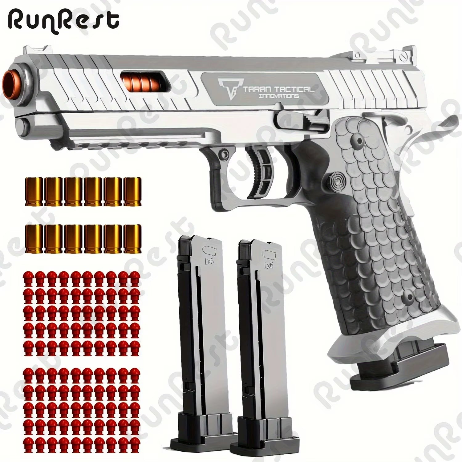 Soft Bullet Gun Toy (1Pc Gun + 8Pcs Shell + 20Pcs Bullet)Educational Model Pistol Shooting