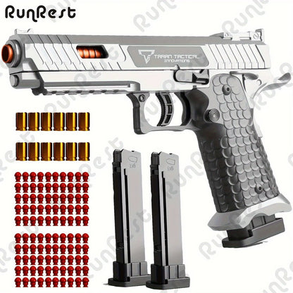 Soft Bullet Gun Toy (1Pc Gun + 8Pcs Shell + 20Pcs Bullet)Educational Model Pistol Shooting