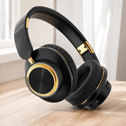 Wireless Bluetooth Gaming Headset with Foldable Design, Bluetooth 5.3 Technology, 40mm Bass Drivers, Hi-Fi Stereo Sound, Over-Ear Comfort with Memory Foam Cushion, Extended 400mAh Battery Life, Compatible with PC, Mobile Phones, Laptops, and Tablets
