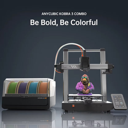 ANYCUBIC Kobra 3 Combo AE Version Multi-Color FDM 3D Printer Max 600Mm/S Printing Speed Build Size 250X250X260Mm