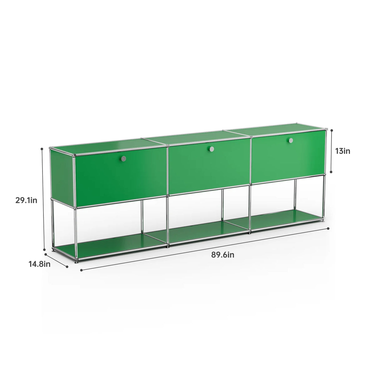 Contemporary Stainless Steel Storage Cabinet and TV Stand for Living Room and Home Office