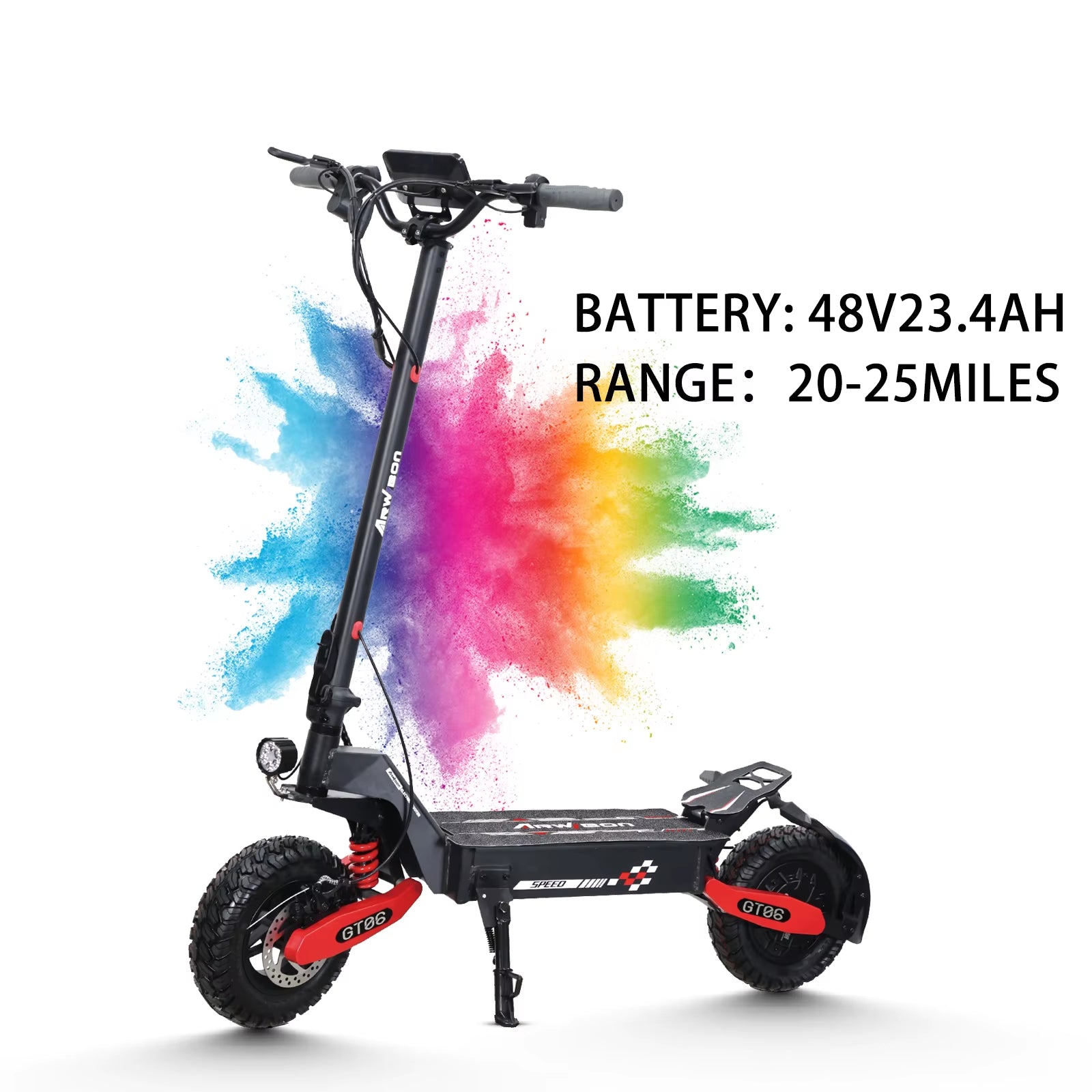 GT06 1200W Foldable E-Scooter for Adults -Max Speed 25MPH, 48V 13AH/23.4AH, 11"Off-Road Tires | US Stock, Factory Direct