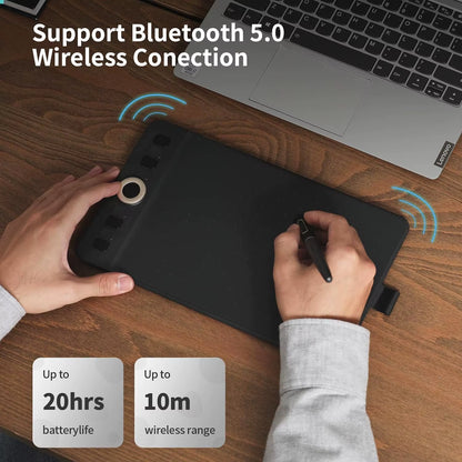 GAOMON WH851 Wireless Graphics Tablet Bluetooth 5.0 Connection 16K Levels Pen Pressure 8X5 Inch Drawing Tablet Android Supported