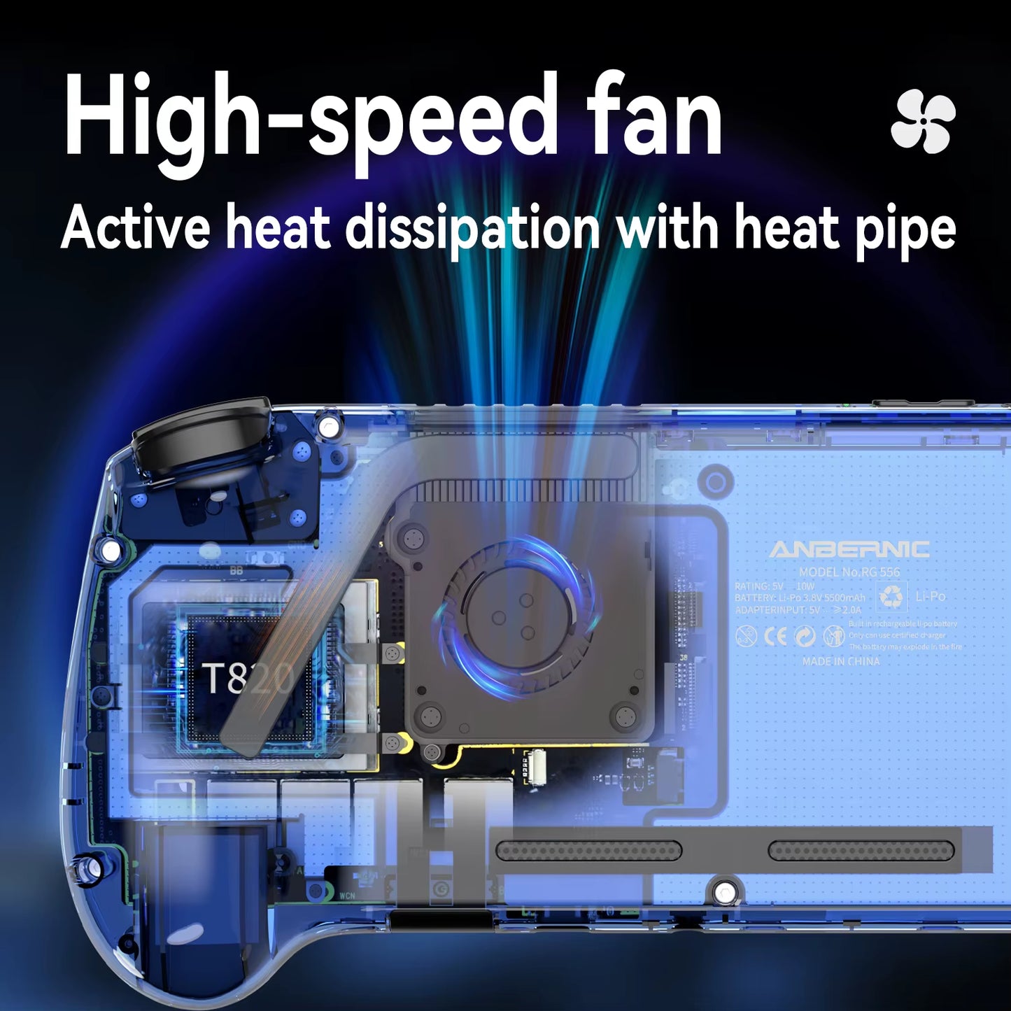 RG556 Retro Handheld Game Console 64Bit Android 13 System Unisoc T820 5.48-Inch AMOLED Screen Hall Joystick Game Player