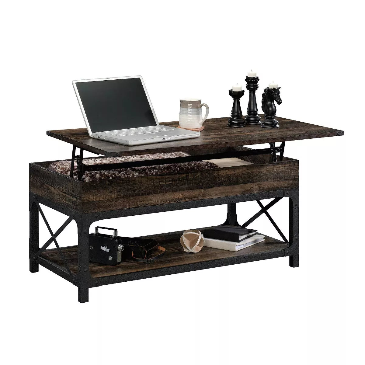 Steel River Lift-Top Coffee Table - Carbon Brown