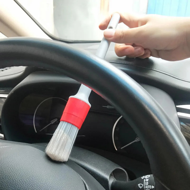 3-Piece Boar Hair Bristle Brush Set for Automotive Exterior and Interior Detailing