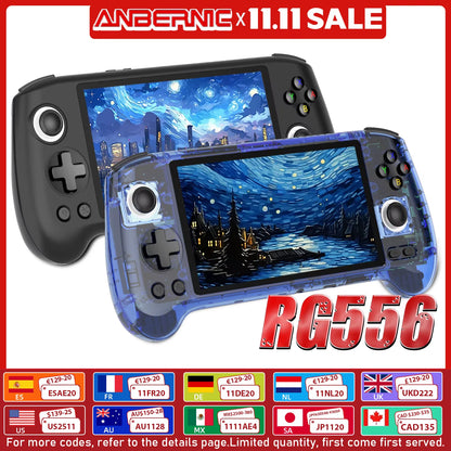 RG556 Retro Handheld Game Console 64Bit Android 13 System Unisoc T820 5.48-Inch AMOLED Screen Hall Joystick Game Player