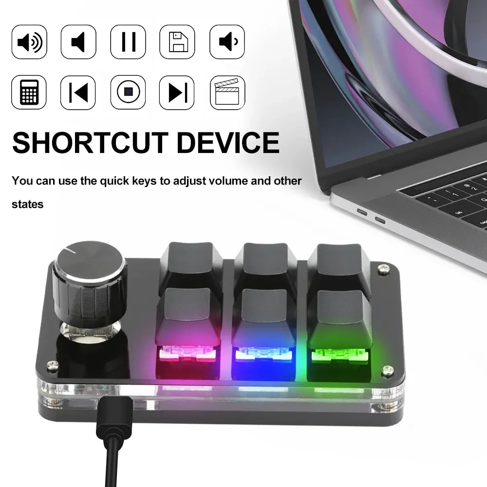 USB Custom Keyboard Macro 6/21 Key 1 Knob Programming RGB Bluetooth Gaming Photoshop Hotswap Mini Mechanical Bluetooth Keyboard