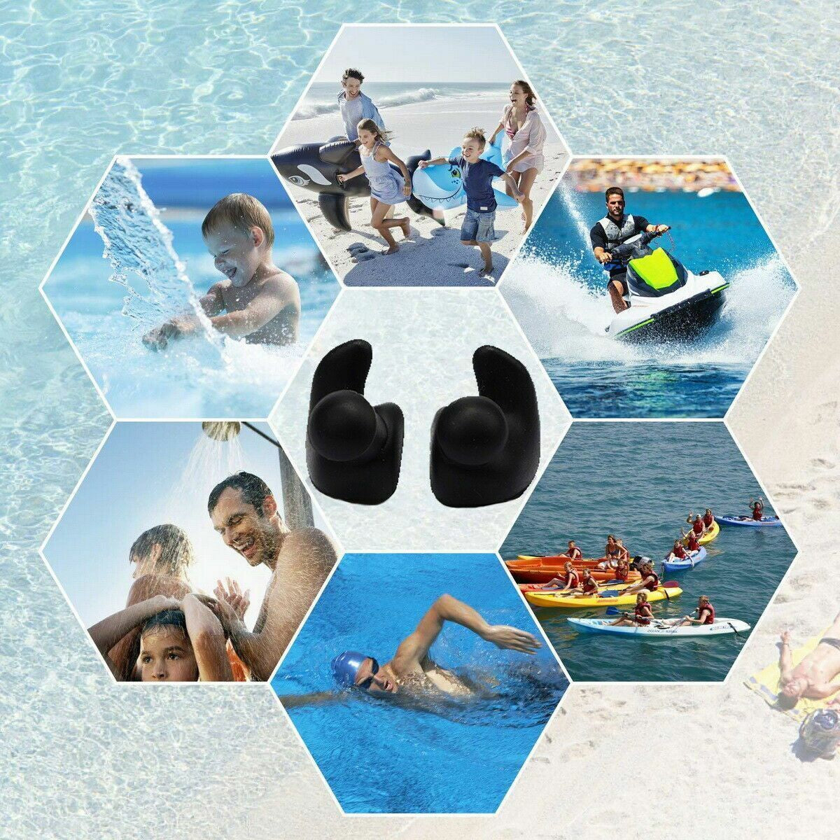 5/10 Pairs Soft Silicone Ear Plugs for Swimming Sleeping anti Snore Reusable USA