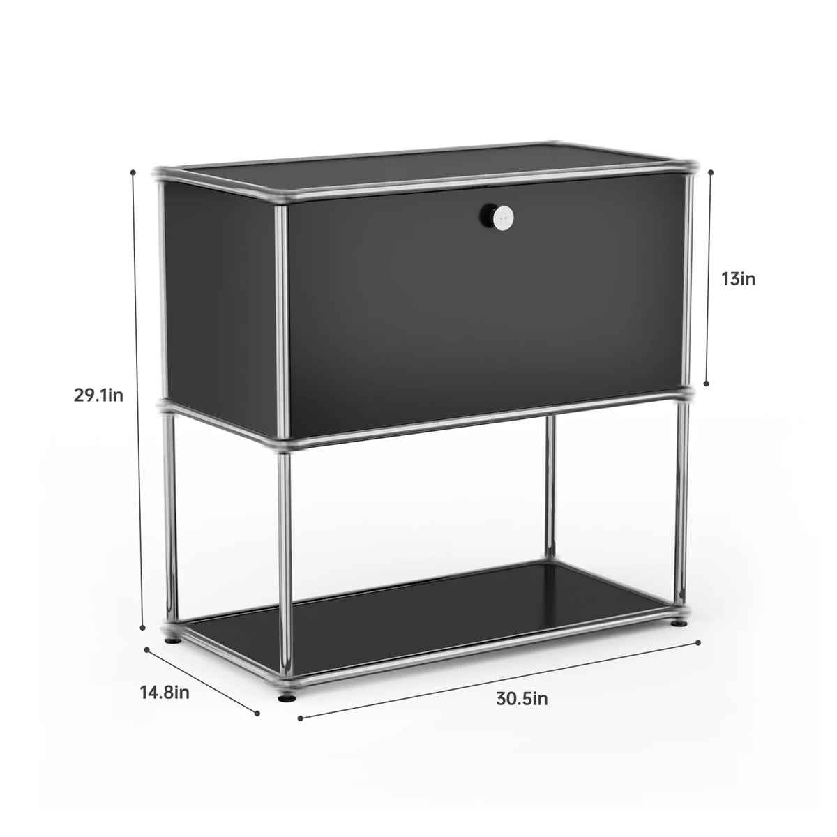Contemporary Stainless Steel Storage Cabinet and TV Stand for Living Room and Home Office