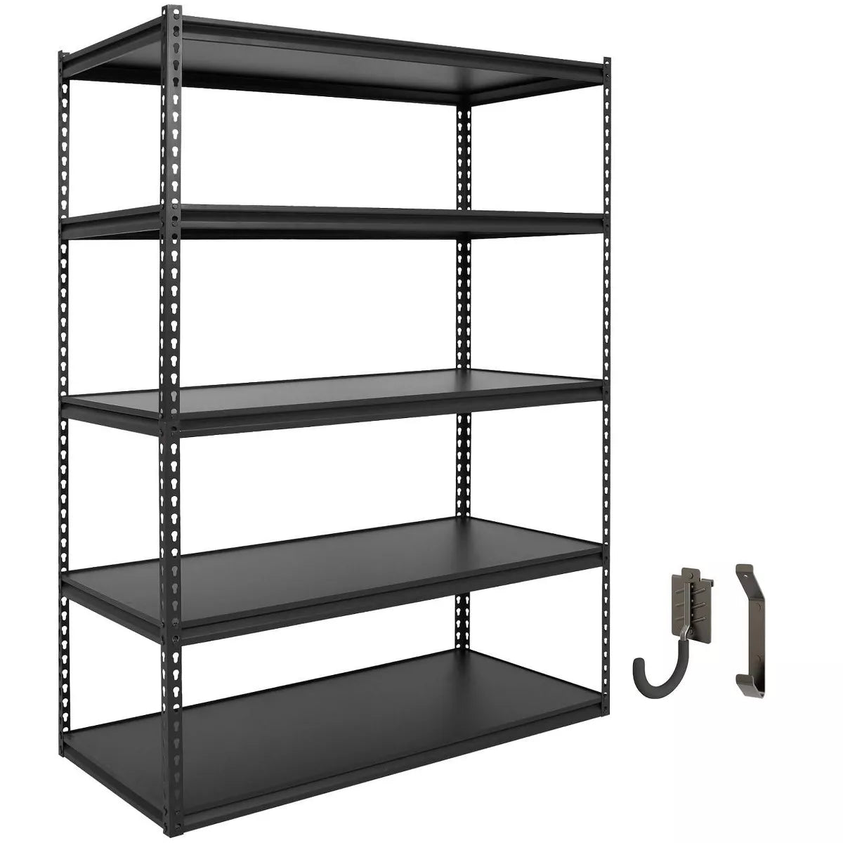 5-Tier Boltless Steel Shelving Unit - 48" x 24" x 72", 3250 lbs Capacity, Adjustable, Rust-Resistant with Laminate Deck in Dark Gray