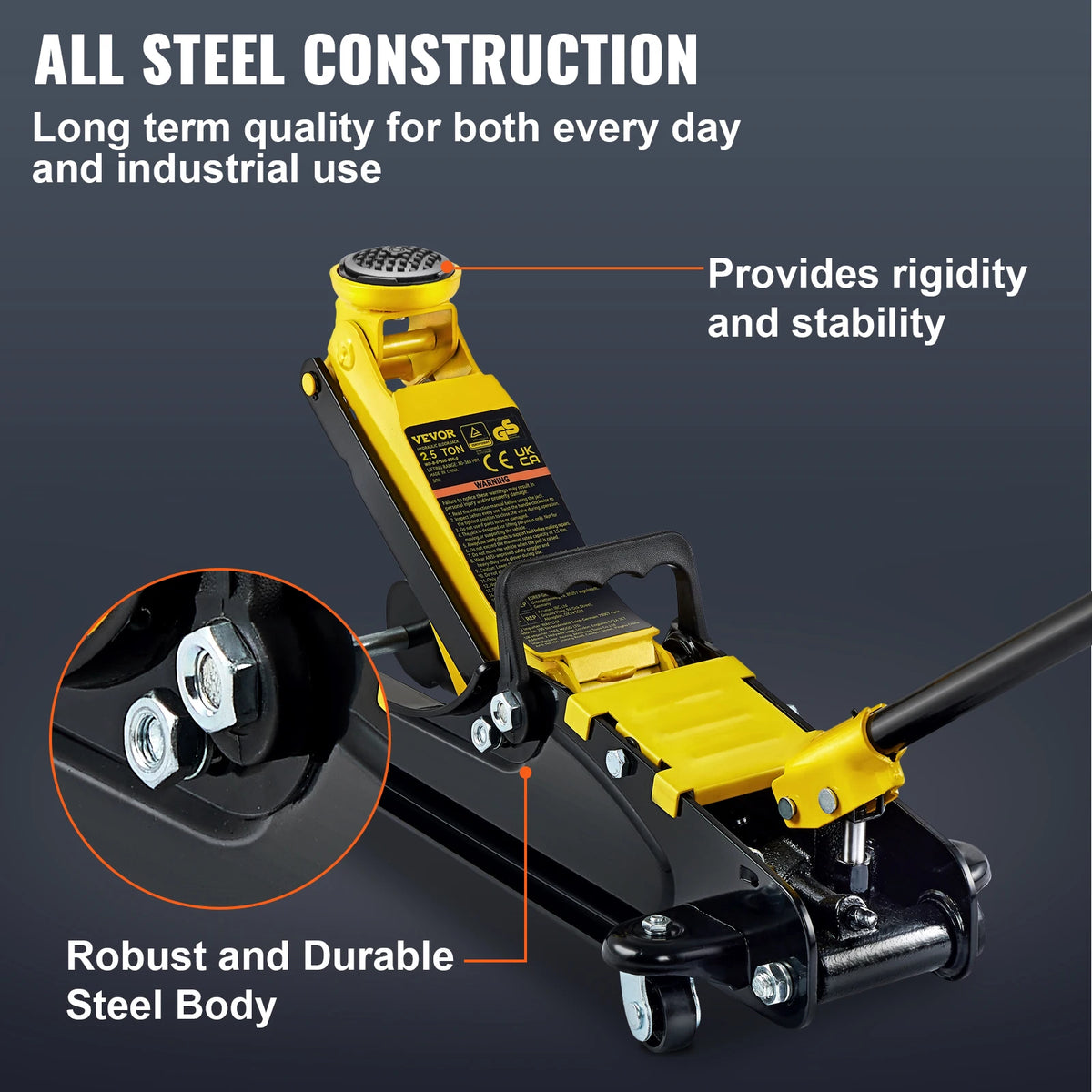 Succebuy 2.5 Ton Heavy-Duty Low Profile Hydraulic Floor Jack with Pneumatic Piston Lift Pump