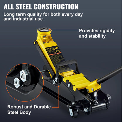 Succebuy 2.5 Ton Heavy-Duty Low Profile Hydraulic Floor Jack with Pneumatic Piston Lift Pump
