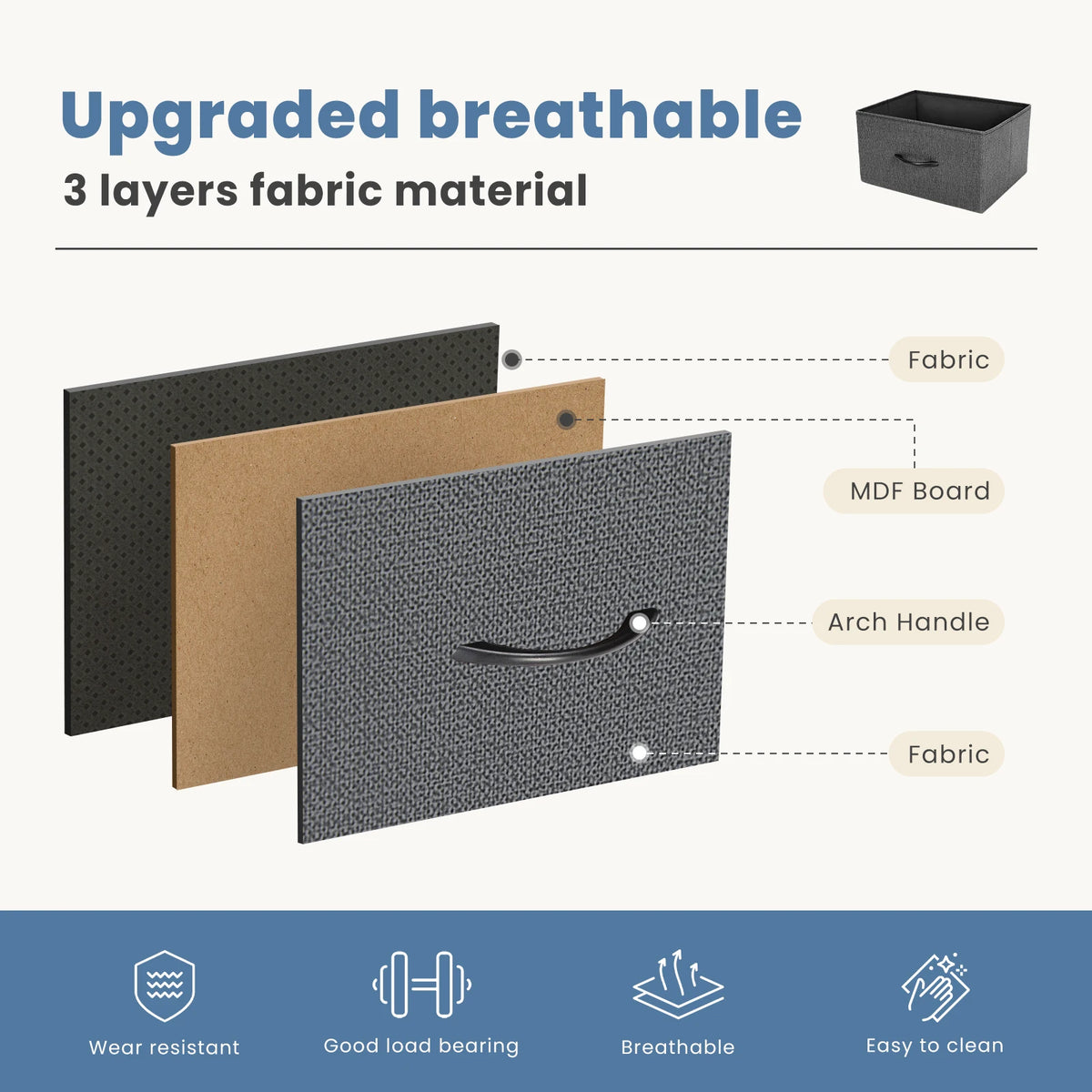 JHK Bedroom Dresser with 4 Fabric Drawers, Steel Frame Nightstand and Closet for Clothes Storage