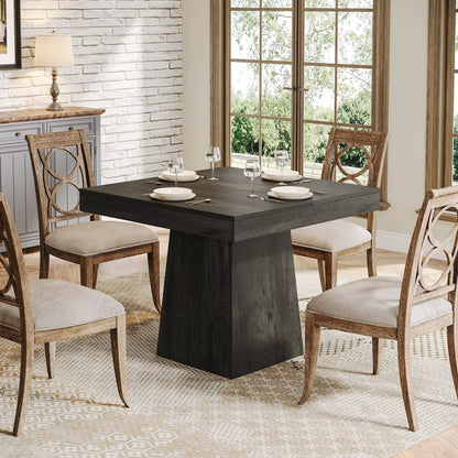 Tribesigns 31.5-Inch Square Dining Table for Four with Sturdy Pedestal Base, Ideal for Small Kitchens and Farmhouse Dining Rooms