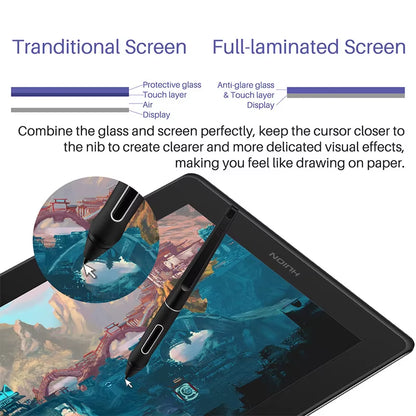 Huion Kamvas Pro 16 Drawing Pen Tablet 15.6 Inch 120% Srgb Digital Graphic Tablet Pen Display Monitor with Tilt Function