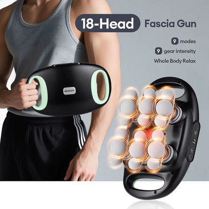 18/24 Heads Wireless Deep Tissue Massage Gun with Red Light Therapy for Muscle Relaxation - Ideal for Home Gym and Body Care