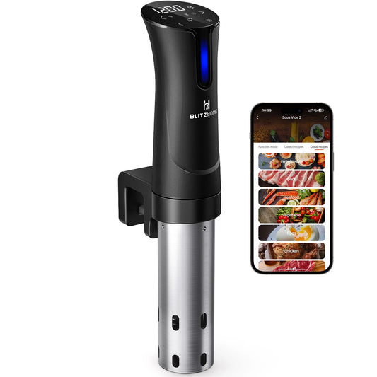 Blitzhome® SV2209 1100W Sous Vide Cooker APP Control Thermal Immersion Circulator Machine with Digital LED Display Time and Temperature Control