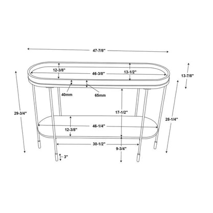 Wood & Metal Console Table - Black 