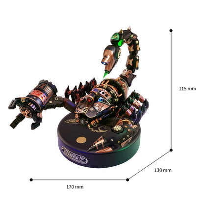 Robotime Rokr 3D Metal Puzzle Emperor Scorpion with LED Light - Industrial-Style Building Block Gift for Children