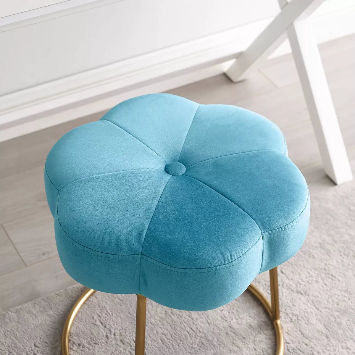 Seraphina Accent Vanity Stool -Blue