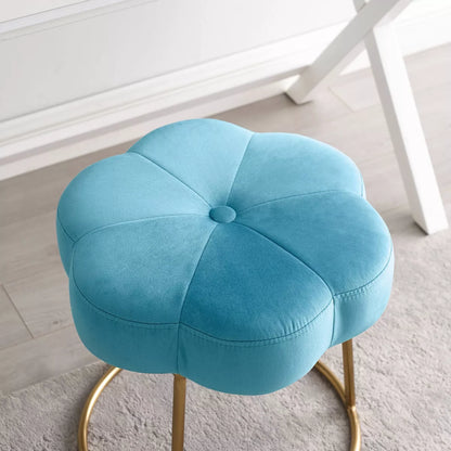 Seraphina Accent Vanity Stool -Blue