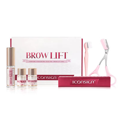 Professional DIY Eyebrow Perming Kit - ICONSIGN Brow Lamination Set for Home Use, Lasts 45-60 Days