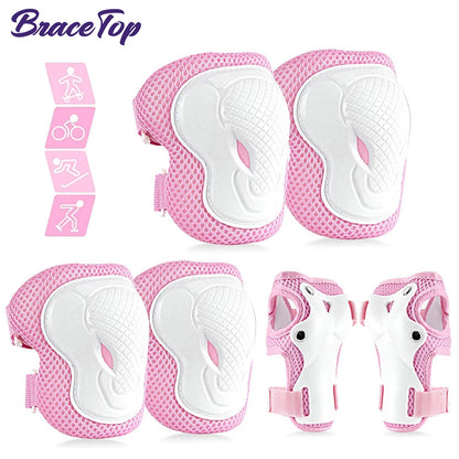 6 in 1 Kids/Youth Protective Gear Set, Kids Knee Pads Elbow Pads & Wrist Guard for Scooter, Skateboard, Bicycle, Inline Skating
