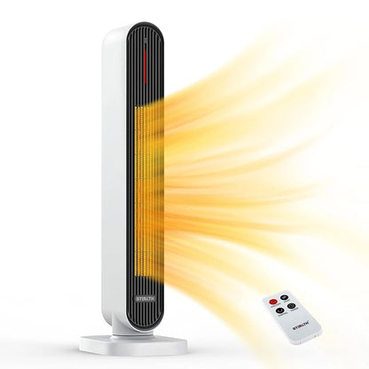  STEALTH 32'' Space Heater, 4 Modes, 6H Timer, Safety Fast - Quiet Heat,Tip-Over Protection, 1500W PTC Ceramic Heater Portable Tower Fan Electric Heater for Bedroom, Office, Indoors JHT100