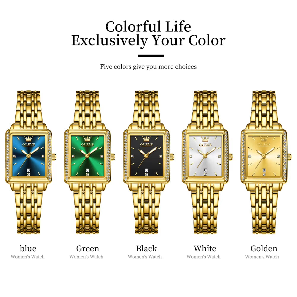 9995 Women'S Watch Luxury Elegant Diamond Watch Classic Original Brand Gold Stainless Steel Waterproof Women Quartz Watch