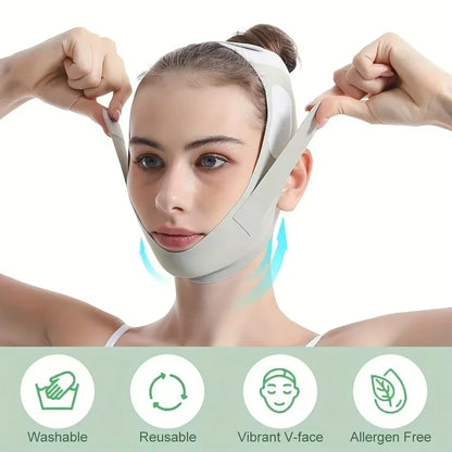 Adjustable V-Shape Facial Lift Band - Breathable and Reusable Double Chin Reducer for Daily Skin Care for Men and Women