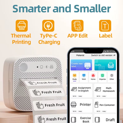 B3 Portable Photo Printer with Bluetooth Ios Android for Inkless Thermal Printing Sticker Printer Label Maker DIY Toy Kids Gift