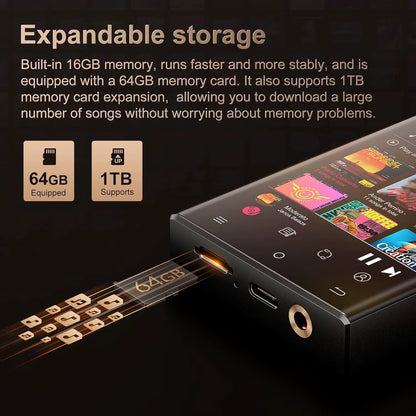 16GB/80GB Hi-Fi MP3 Player with Bluetooth and Wi-Fi, Oilsky Lossless DSD High-Resolution Digital Audio, Expandable Up to 1TB