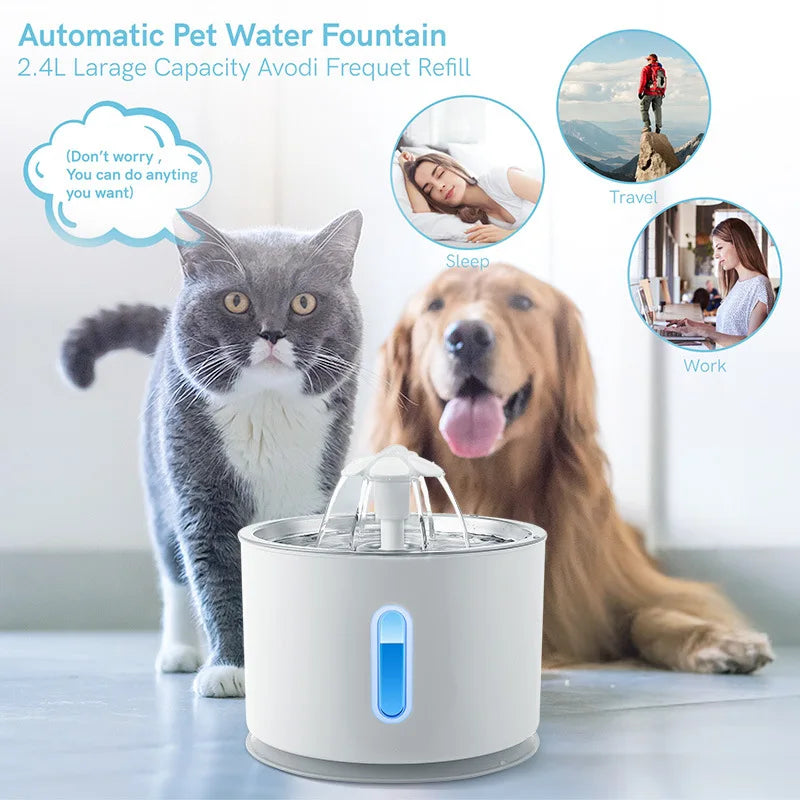 Automatic Cat Water Fountain Pet Bowl Stainless Steel Dog Water Drinking Water Dispenser Feeder Cat Accessories Pet Manufacturer