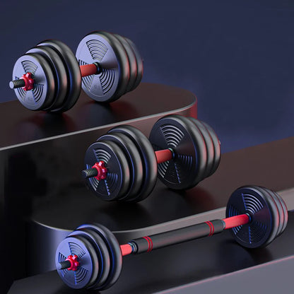 Adjustable Dumbbell to Barbell Set (5-44 lbs) with Anti-Slip Grip for Versatile Home Gym Strength Training