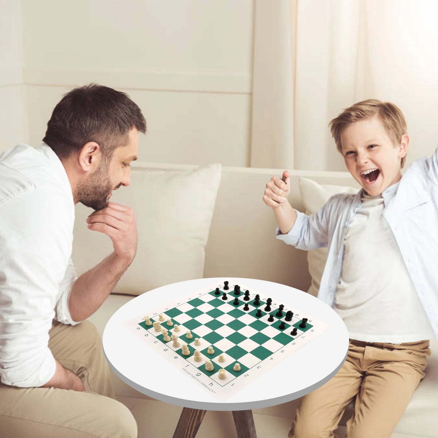 Chess Set PU Leather Chess Sets Travel Folding Board Games Parent Child Interactive Educational Toys Desktop Puzzle Board Game F