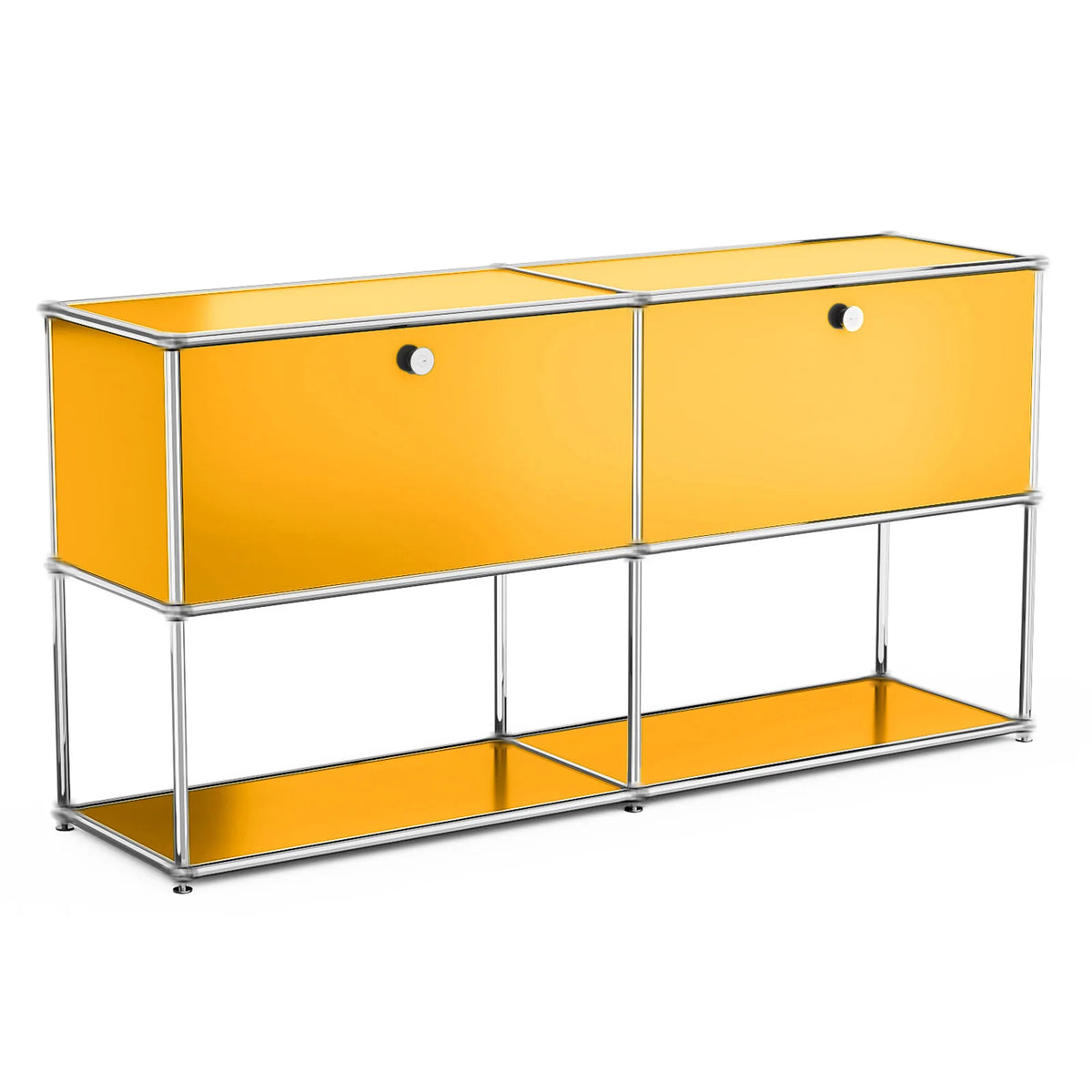 Contemporary Stainless Steel Storage Cabinet and TV Stand for Living Room and Home Office