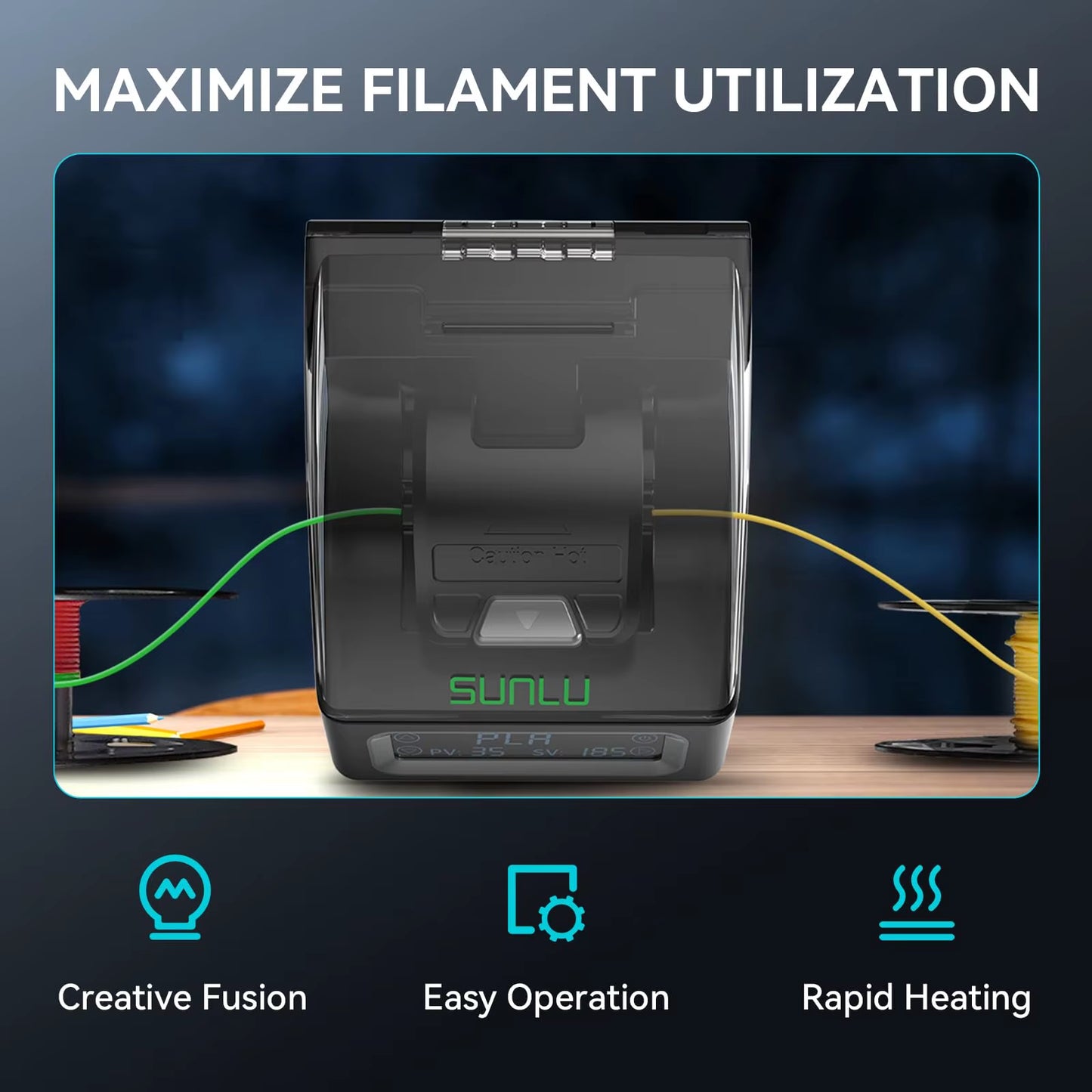 SUNLU Filament Connector for Pla/Petg/Tpu/Abs/Pa/Nylon Filament Splicer with 200Pcs PTFE Sleeve for 3D Printer Filament Heating