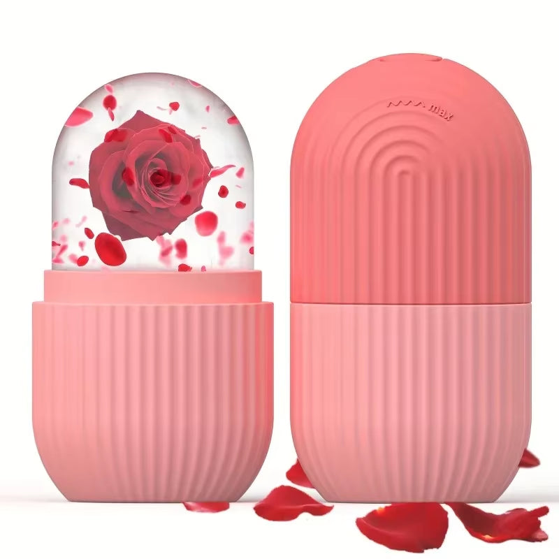 Professional Reusable Pink Silicone Cooling Eye Massager - Gentle Facial Roller for Daily Skin Care and Relaxation