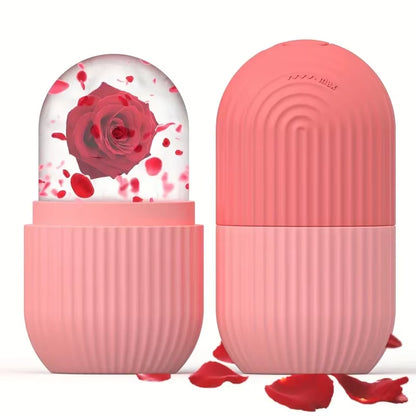 Professional Reusable Pink Silicone Cooling Eye Massager - Gentle Facial Roller for Daily Skin Care and Relaxation