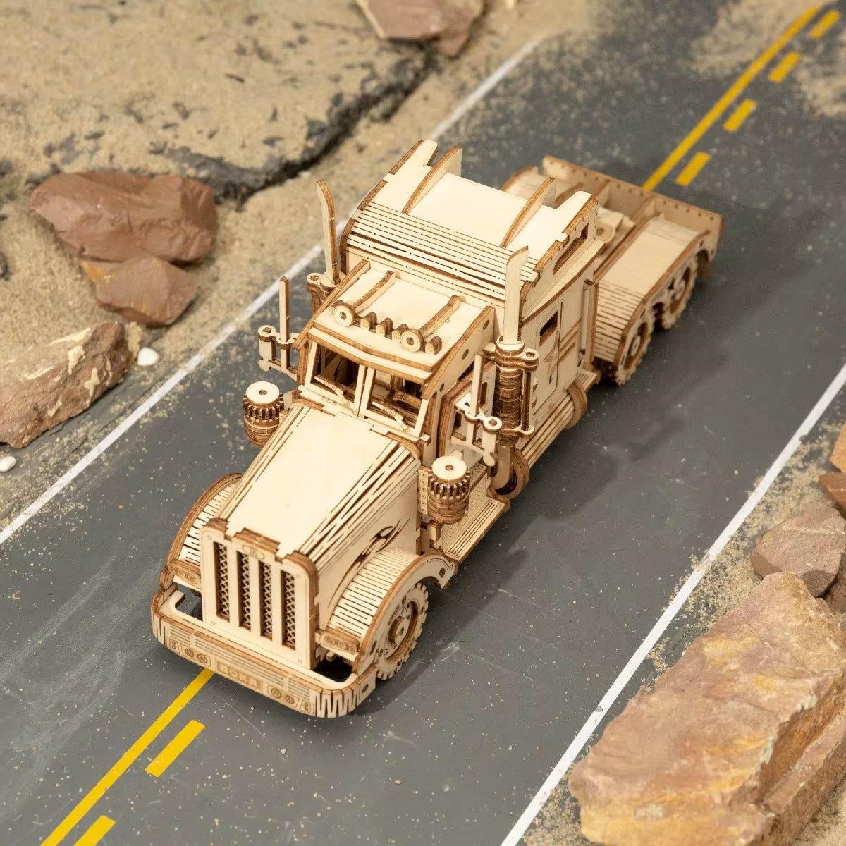 Robotime Classic Car 3D Wooden Puzzle Model Kits: Vintage Train, Army Jeep, and Heavy Truck at 1:15 Scale for Children