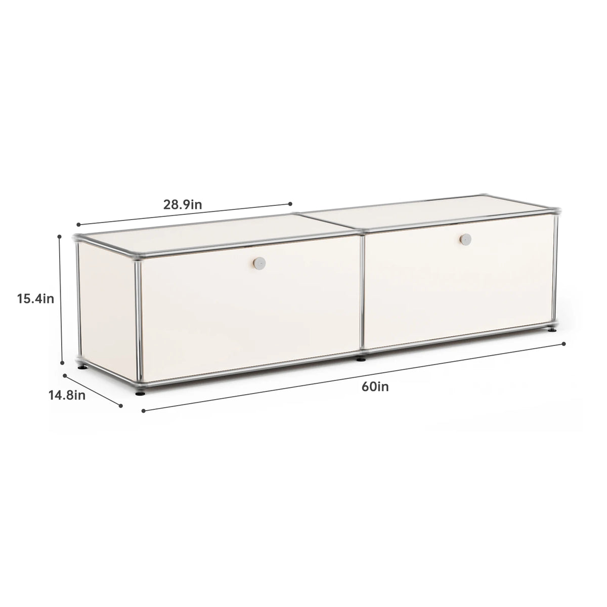 Contemporary Stainless Steel Storage Cabinet and TV Stand for Living Room and Home Office