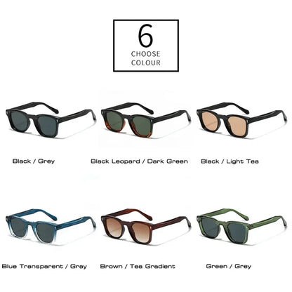 Retro Rivets Square Sunglasses Women Fashion Gradient Shades UV400 Men Green Black Sun Glasses
